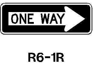 One Way Right Arrow R6-1R reflective aluminum sign