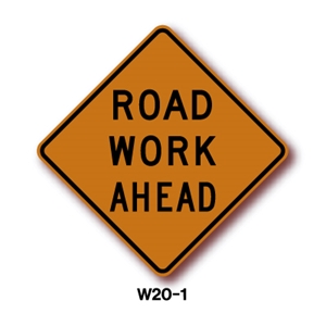 Road Work Ahead Sign 30" W20-1